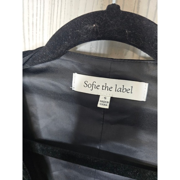 Sofie the label Black Carmine Velvet Blouse Cropped Jacket Top Women's S - Picture 5 of 7